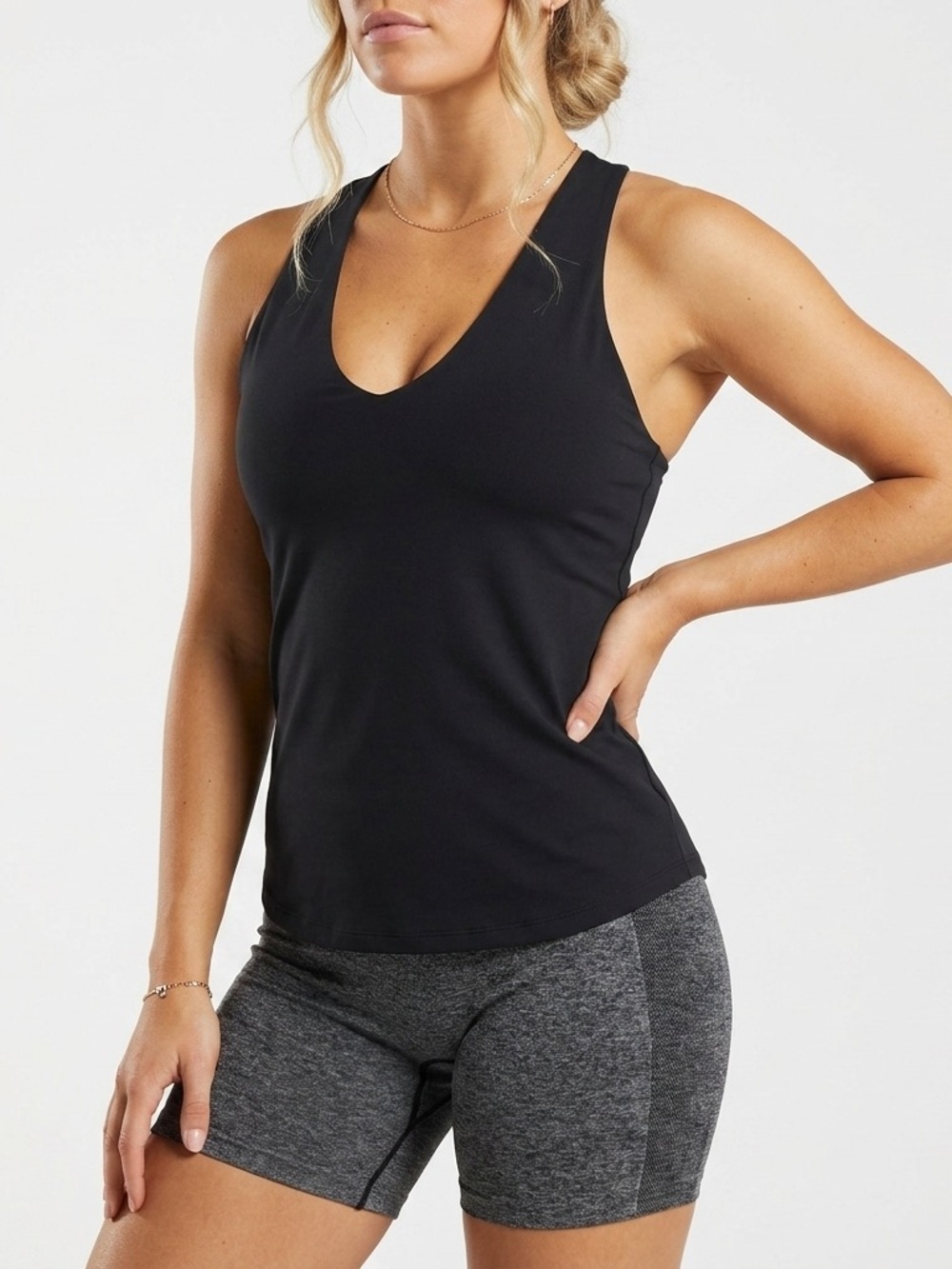Aerie Racerback Sports Tank Built in Bra Shelf Gym Yoga Everyday Wear Black S